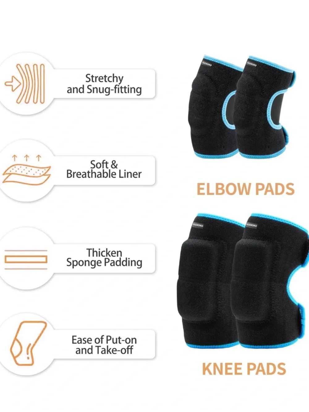Kids Black and Blue Sports Arm/Leg Sleeve - Comfortable Support Size M!